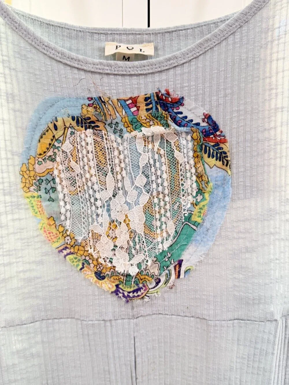 ๐ POL Light Blue Patchwork Jumpsuit โ Size Medium ๐ - Picture 4 of 10